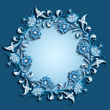 Floral hand drawn vector border.のイラスト素材