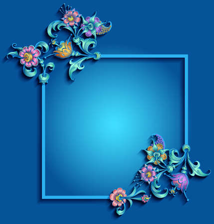 Floral hand drawn vector vintage illustration.のイラスト素材