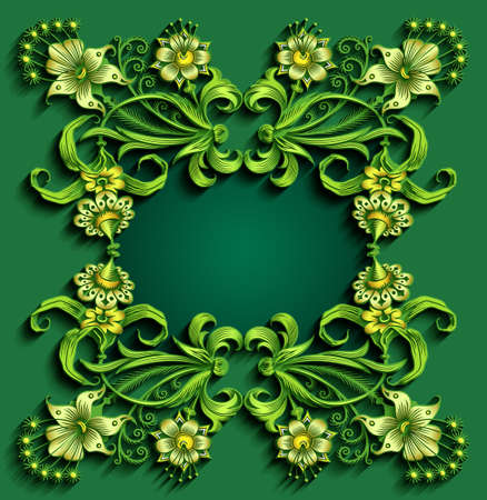 Floral hand drawn vector border.のイラスト素材