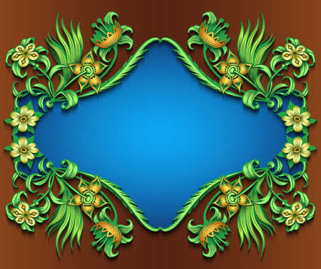Floral hand drawn vector border.のイラスト素材