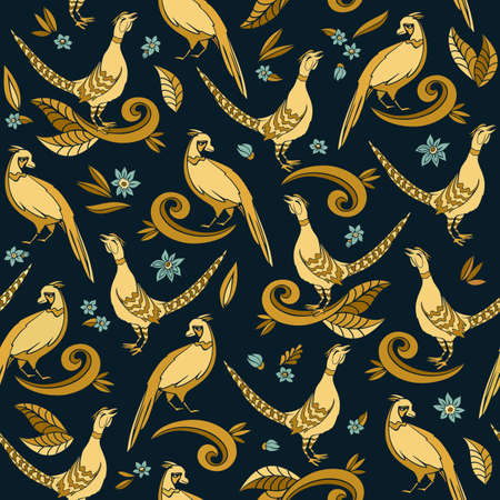 Cartoon birds vector seamless patternのイラスト素材