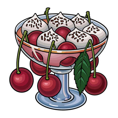 Sweet food hand drawn vector doodles illustrationのイラスト素材