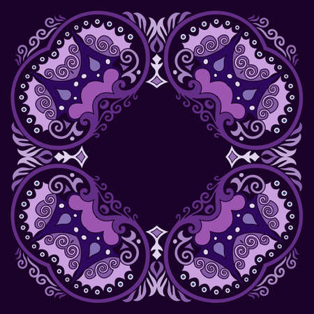 Vector ethnic abstract flower illustrationのイラスト素材