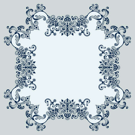 Vector ornamental nature vintage borderのイラスト素材