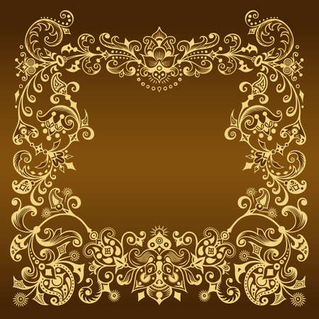 Vector ornamental nature vintage borderのイラスト素材