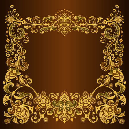 Vector ornamental nature vintage borderのイラスト素材