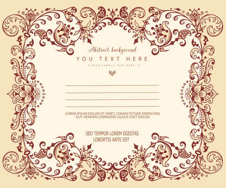 Vector ornamental nature vintage borderのイラスト素材