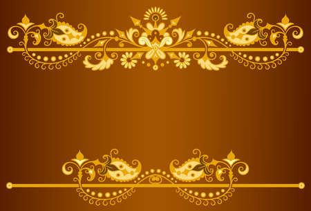 Vector abstract ornamental nature vintage borderのイラスト素材