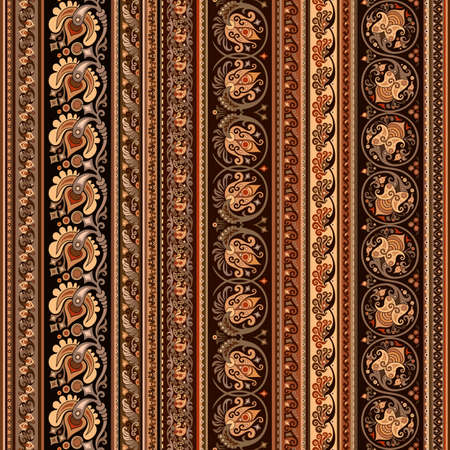 Abstract ethnic stripe pattern, vector backgroundのイラスト素材