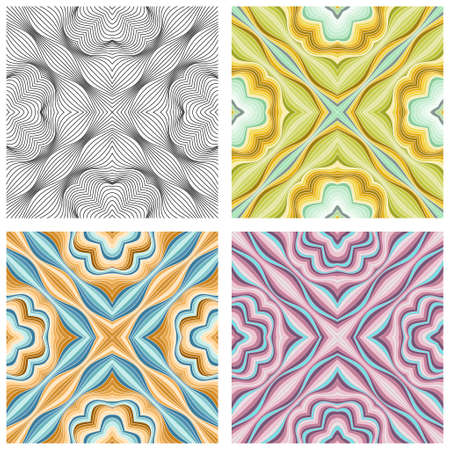 Vector abstract ornamental patterns setのイラスト素材