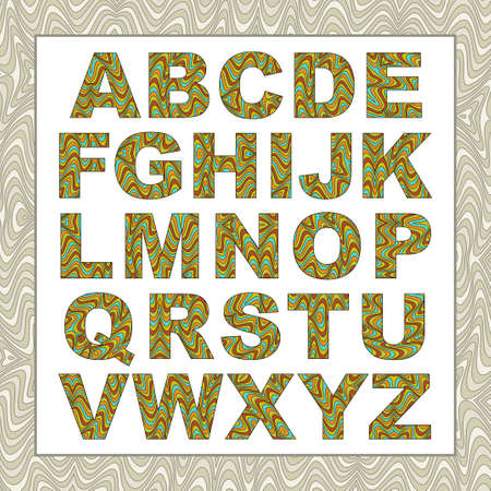 Vector abstract alphabet with distortion effect.のイラスト素材