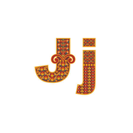 Vector abstract letter J with ornamental pattern.のイラスト素材