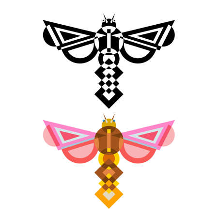 Abstract geometrical style insect.のイラスト素材