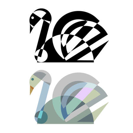 Abstract geometrical style swan.のイラスト素材