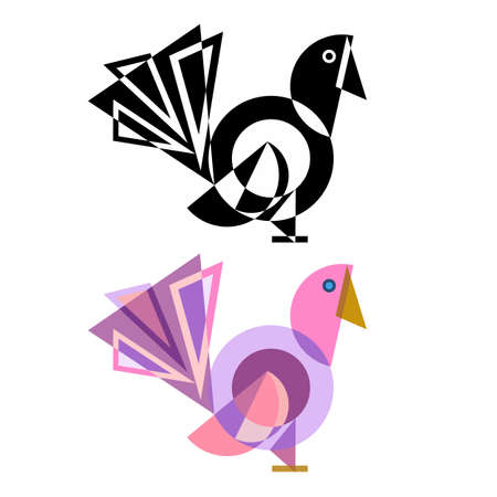 Abstract geometrical style turkey