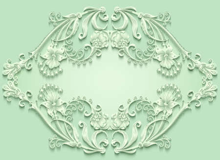 Floral vector vintage border.のイラスト素材