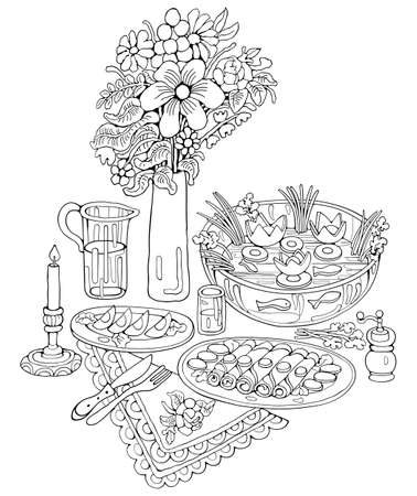 Home Cooking vector illustration.のイラスト素材
