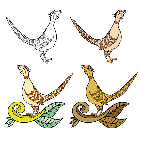 Hand drawn vector bird setのイラスト素材