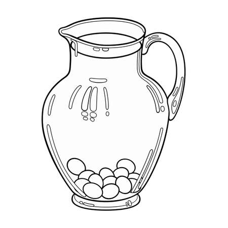 Carafe with juice hand drawn doodles illustrationのイラスト素材