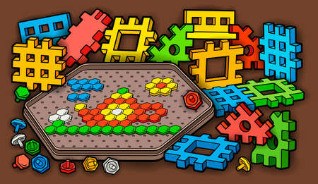Cartoon cute doodles kids toys and board games