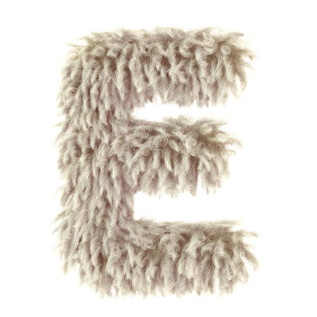3d wild animal fur letter Eの写真素材