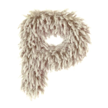 3d wild animal fur letter Pの写真素材