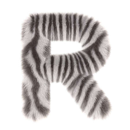 3d Zebra creative cute cartoon fur letter Rの写真素材