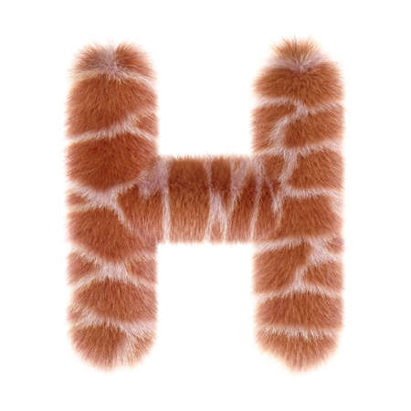 3d GIRAFFE cartoon funny creative fur letter Hの写真素材
