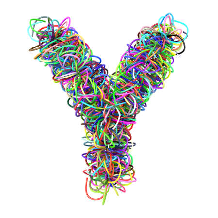 3d colored wires creative cartoon decorative letter Y