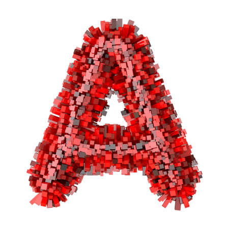 3d Red Bricks cartoon creative decorative letter A