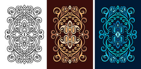 Vector abstract decorative nature elements set.のイラスト素材