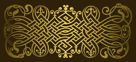 Ethnic ornamental weaving vintage border.のイラスト素材