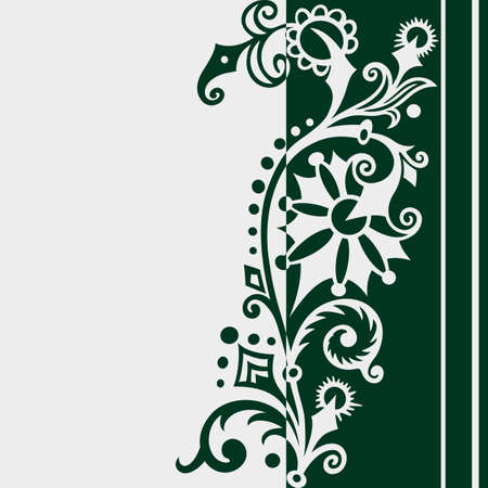 Branch with flowers vector vintage illustration. Engraved decorative nature elements and objects.のイラスト素材