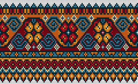 Vector abstract decorative pixel art illustration.のイラスト素材