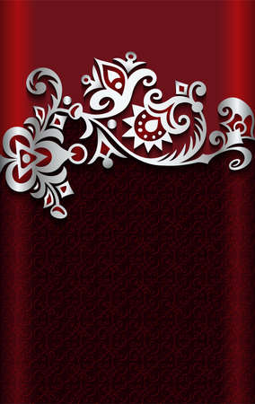 Branch with flowers paper cut vector vintage illustration. Engraved decorative nature elements and objects.のイラスト素材