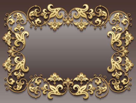 Abstract vector ornamental nature color vintage frame.のイラスト素材