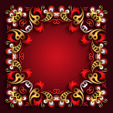 Abstract vector ornamental nature color vintage frame.のイラスト素材