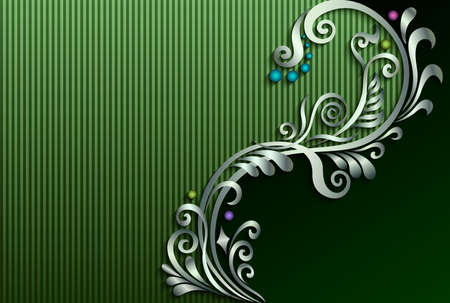 Branch with flowers paper cut vector vintage illustration. Engraved decorative nature elements and objects. Greeting card templateのイラスト素材