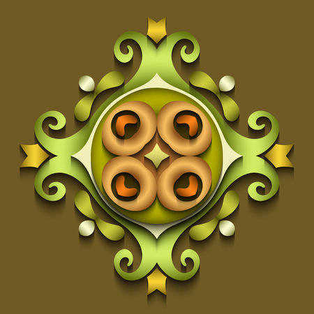 Abstract vector ornamental nature vintage papercut floral lace element. Trendy craft style illustrationのイラスト素材