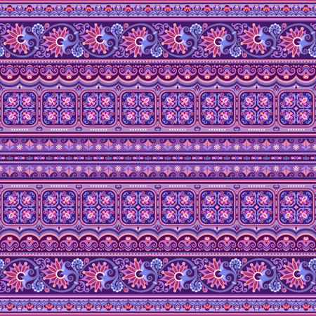 Abstract ethnic stripe seamless pattern, ornamental vector vintage backgroundのイラスト素材