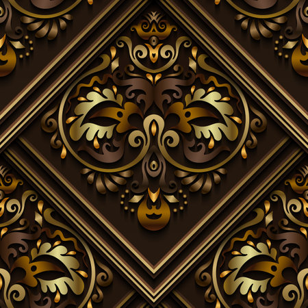 Vector abstract decorative ethnic ornamental seamless pattern. Colorful gradient tile backgroundのイラスト素材