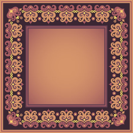 Vector abstract decorative nature ethnic ornamental illustration. Colorful borderのイラスト素材