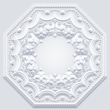 Branch with flowers paper cut vector vintage illustration. Engraved decorative nature elements and objects. Greeting card templateのイラスト素材