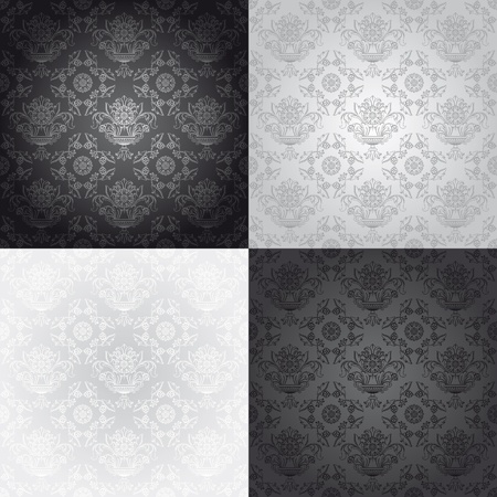 Seamless wallpaper pattern, floralのイラスト素材