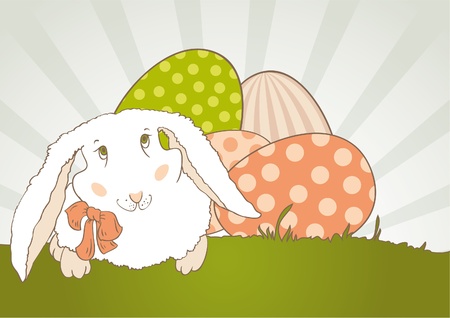 Easter Bunny with egg retroのイラスト素材
