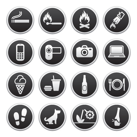 Prohibited Signs black design elementのイラスト素材