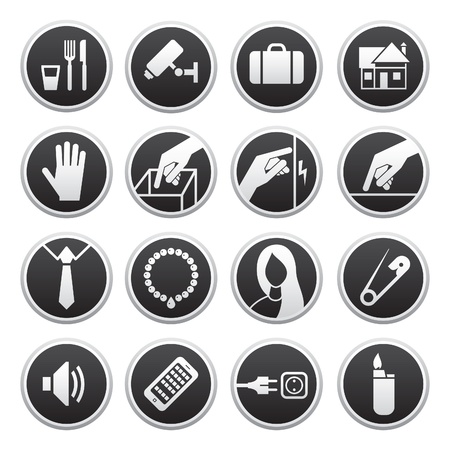 Prohibited Signs black vector design elementのイラスト素材