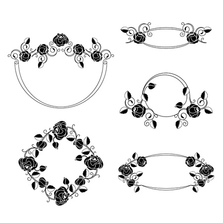 Floral ornaments vignette and framesのイラスト素材