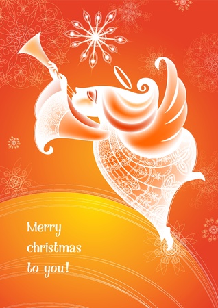 Christmas Angel plays the trumpetのイラスト素材