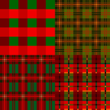 Set plaid patterns, tartan, fabric textileのイラスト素材